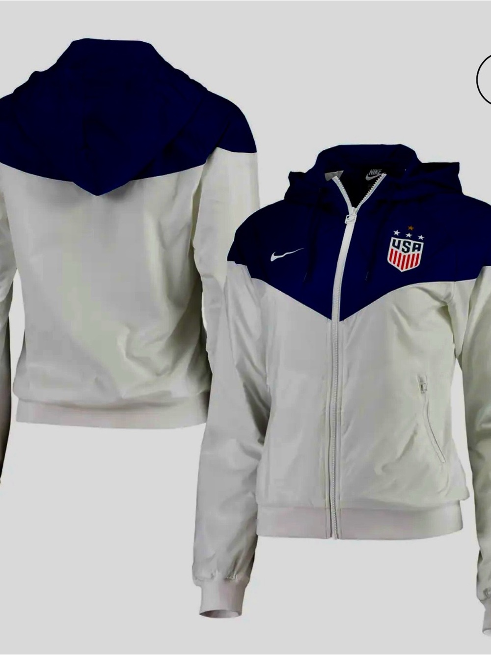 Nike Women's USA 4-Star Windrunner Full-Zip Jacket White/Blue Size Small